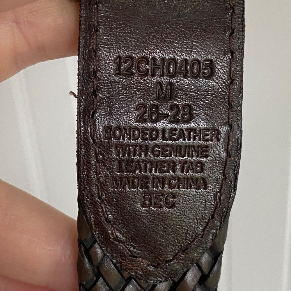 Chaps Womens Braided Black Leather Belt Size M 26-28 Timeless Classic Preppy - Picture 5 of 8